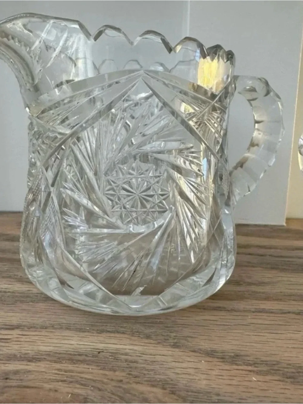 Vintage Traditional Heavy Cut Crystal Cream Sugar Set elegant dining